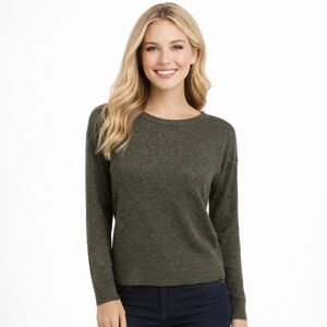 MAGASCHONI Forest Green Camel Hair Long Sleeve Knit Sweater Size XS